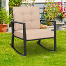 Rattan Rocking Chair with Cushion for Patio & Garden by LJGDeals
