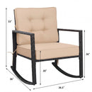 Rattan Rocking Chair with Cushion for Patio & Garden by LJGDeals