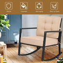 Rattan Rocking Chair with Cushion for Patio & Garden by LJGDeals