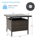 Patio Square Wicker Side Table with Umbrella Hole for Yard Garden Poolside by LJGDeals