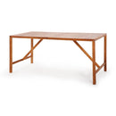 67 Inch Patio Rectangle Acacia Wood Dining Table with Umbrella Hole by LJGDeals