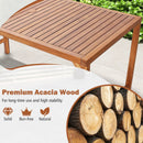 67 Inch Patio Rectangle Acacia Wood Dining Table with Umbrella Hole by LJGDeals