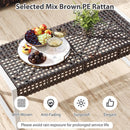 43 Inch Patio Rectangle Ottoman with Metal Legs and Seat Cushion-Beige by LJGDeals