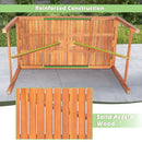 55 Inch Patio Rectangular Acacia Wood Dining Table with Umbrella Hole by LJGDeals