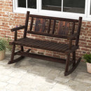 Patio Rocking Bench Double Rocker Chair with Ergonomic Seat 2-Person Loveseat by LJGDeals