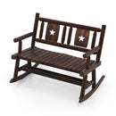 Patio Rocking Bench Double Rocker Chair with Ergonomic Seat 2-Person Loveseat by LJGDeals