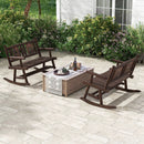 Patio Rocking Bench Double Rocker Chair with Ergonomic Seat 2-Person Loveseat by LJGDeals