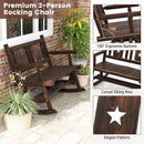 Patio Rocking Bench Double Rocker Chair with Ergonomic Seat 2-Person Loveseat by LJGDeals