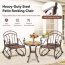 Heavy-Duty Patio Rocking Chair with Ergonomic Backrest and Armrests-Red by LJGDeals