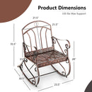 Heavy-Duty Patio Rocking Chair with Ergonomic Backrest and Armrests-Red by LJGDeals