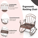 Heavy-Duty Patio Rocking Chair with Ergonomic Backrest and Armrests-Red by LJGDeals