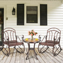 Heavy-Duty Patio Rocking Chair with Ergonomic Backrest and Armrests-Red by LJGDeals