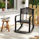Patio Rocking Chair with Footrest and Curved Armrests-Brown by LJGDeals