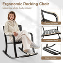 Patio Rocking Chair with Footrest and Curved Armrests-Brown by LJGDeals