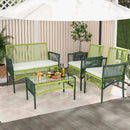 4 Piece Patio Round Wicker Conversation Set by LJGDeals