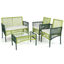 4 Piece Patio Round Wicker Conversation Set by LJGDeals