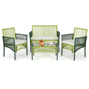 4 Piece Patio Round Wicker Conversation Set by LJGDeals