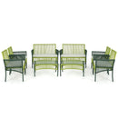 4 Piece Patio Round Wicker Conversation Set by LJGDeals