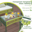 4 Piece Patio Round Wicker Conversation Set by LJGDeals