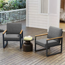 Patio Aluminum Sofa Modern Armchairs Set of 2 for Balcony-Grey by LJGDeals