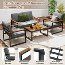 Patio Aluminum Sofa Modern Armchairs Set of 2 for Balcony-Grey by LJGDeals