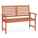 Patio Solid Wood Loveseat Outdoor 2-Seat Bench with Inclined Backrest and Slatted Seat by LJGDeals