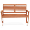 Patio Solid Wood Loveseat Outdoor 2-Seat Bench with Inclined Backrest and Slatted Seat by LJGDeals