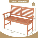 Patio Solid Wood Loveseat Outdoor 2-Seat Bench with Inclined Backrest and Slatted Seat by LJGDeals
