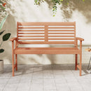 Patio Solid Wood Loveseat Outdoor 2-Seat Bench with Inclined Backrest and Slatted Seat by LJGDeals