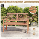 Patio Solid Wood Loveseat Outdoor 2-Seat Bench with Inclined Backrest and Slatted Seat by LJGDeals