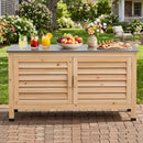 Outdoor Storage Cabinet with Stainless Steel Countertop by LJGDeals