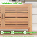 Patio Storage Cabinet 2-Door Acacia Wood Storage Container with Faux Marble Top by LJGDeals