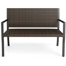 Outdoor Rattan Loveseat with Sponge Cushion - 800 lbs Capacity by LJGDeals