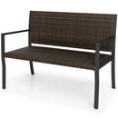 Outdoor Rattan Loveseat with Sponge Cushion - 800 lbs Capacity by LJGDeals