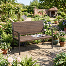 Outdoor Rattan Loveseat with Sponge Cushion - 800 lbs Capacity by LJGDeals