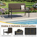 Outdoor Rattan Loveseat with Sponge Cushion - 800 lbs Capacity by LJGDeals