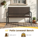 Outdoor Rattan Loveseat with Sponge Cushion - 800 lbs Capacity by DirectDeals