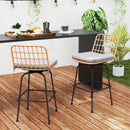 Patio Swivel Barstools Set of 2 with Soft Seat Cushions-Gray by LJGDeals
