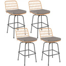 Patio Swivel Barstools Set of 2 with Soft Seat Cushions-Gray by LJGDeals