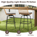 Patio Swivel Barstools Set of 2 with Soft Seat Cushions-Gray by LJGDeals
