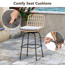 Patio Swivel Barstools Set of 2 with Soft Seat Cushions-Gray by LJGDeals