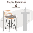Patio Swivel Barstools Set of 2 with Soft Seat Cushions-Gray by LJGDeals
