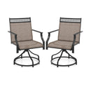 Patio Swivel Dining Chairs Set of 2 with Heavy-duty Metal Frame and Armrests