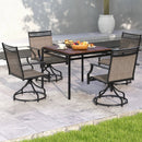 Patio Swivel Dining Chairs Set of 2 with Heavy-duty Metal Frame and Armrests by LJGDeals