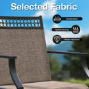Patio Swivel Dining Chairs Set of 2 with Heavy-duty Metal Frame and Armrests by LJGDeals