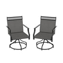 Patio Swivel Dining Chairs Set of 2 with Heavy-duty Metal Frame and Armrests