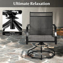 Patio Swivel Dining Chairs Set of 2 with Heavy-duty Metal Frame and Armrests by LJGDeals