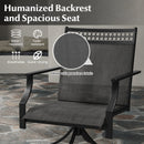 Patio Swivel Dining Chairs Set of 2 with Heavy-duty Metal Frame and Armrests
