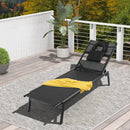 Patio Sunbathing Lounge Chair 5-Position Adjustable Tanning Chair-Black by LJGDeals