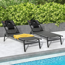 Patio Sunbathing Lounge Chair 5-Position Adjustable Tanning Chair-Black by LJGDeals